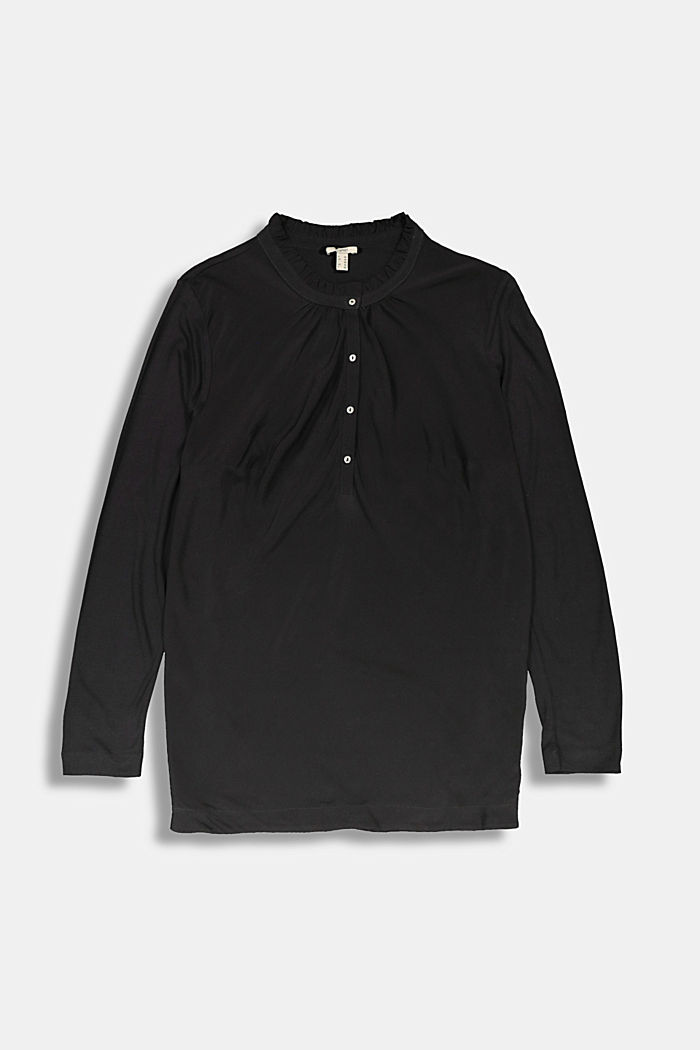 CURVY pitkähihainen paita LENZING™ ECOVERO™ -kuitua, BLACK, overview