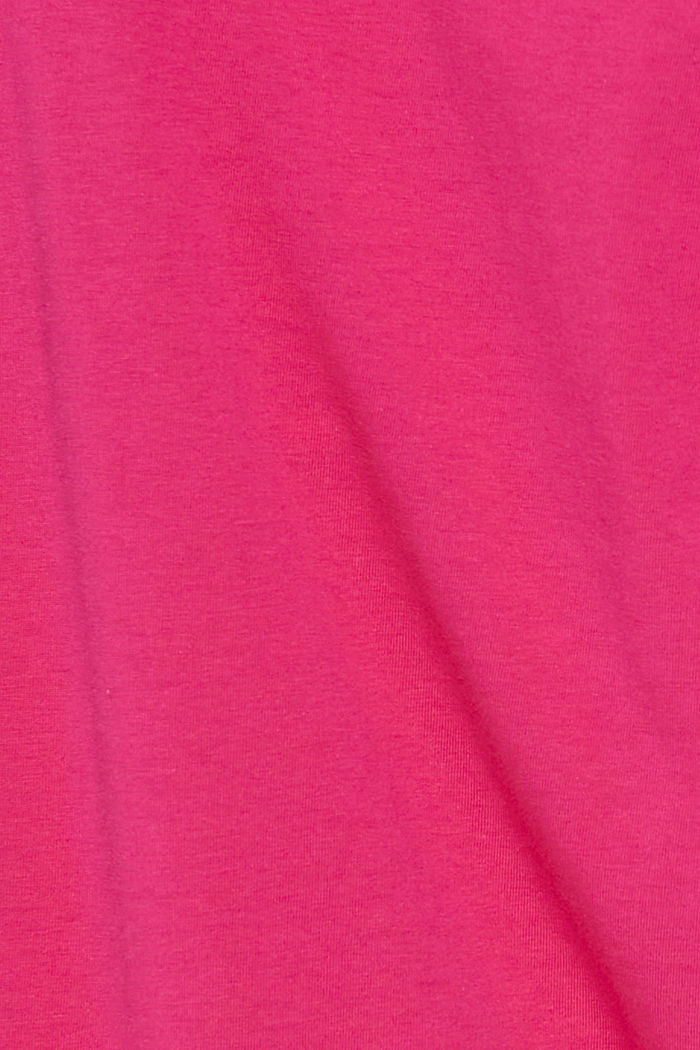T-shirt met logo print, biologisch katoen, PINK FUCHSIA, detail image number 4