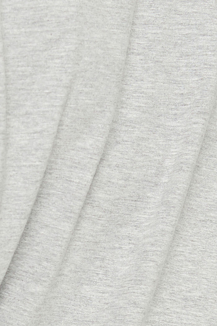 T-shirt z nadrukowanym logo, mieszanka z bawełną ekologiczną, LIGHT GREY, detail image number 4
