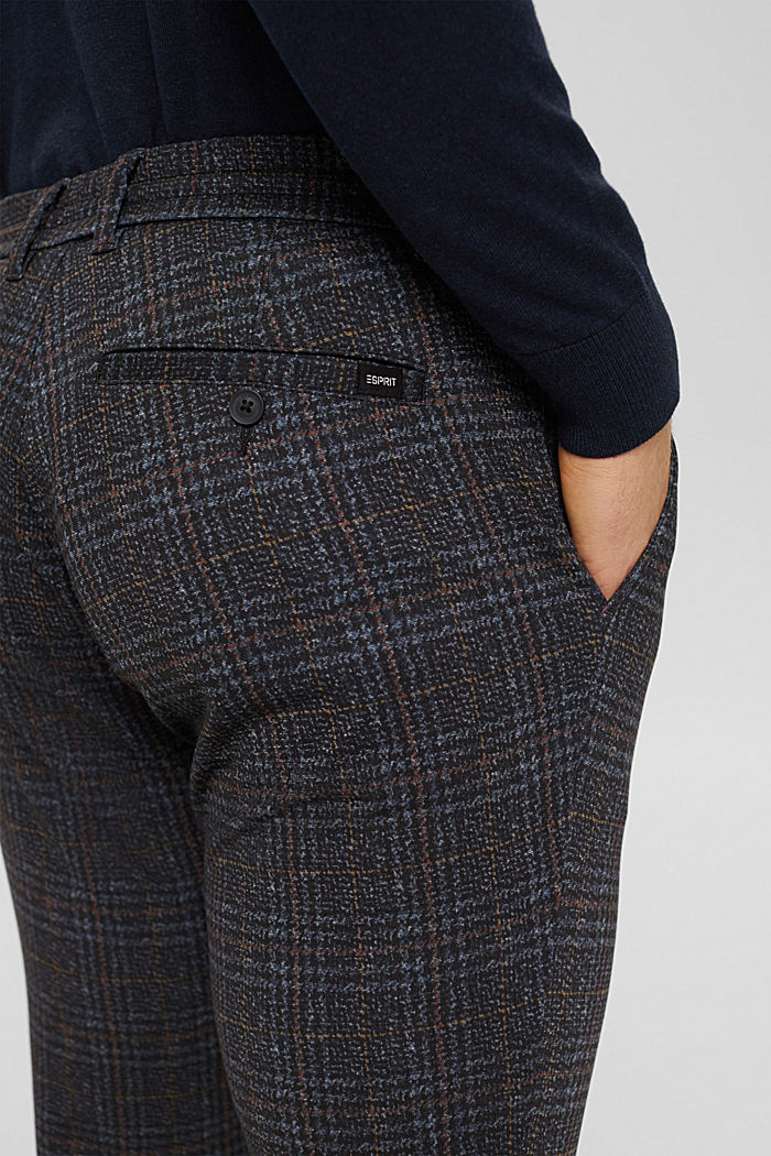Pantalon stretch à carreaux et cordon coulissant, ANTHRACITE, detail image number 5