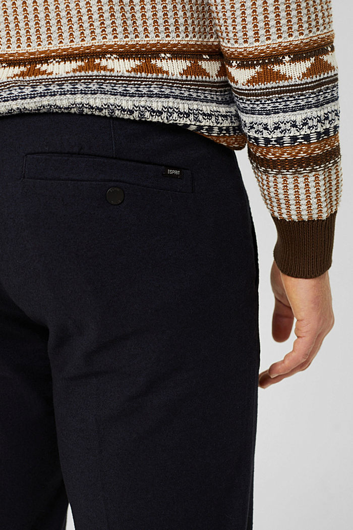 Stretch organic cotton trousers, DARK BLUE, detail image number 5