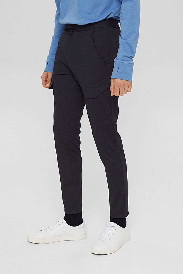 Jersey broek met zakken, DARK BLUE, detail image number 0