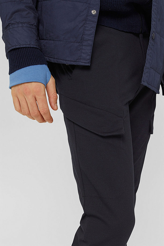 Jersey broek met zakken, DARK BLUE, detail image number 2