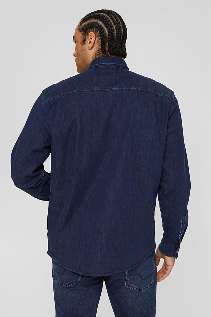 En matière recyclée : la chemise en jean en coton bio mélangé, BLUE RINSE, detail image number 3