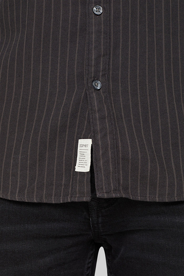 Striped shirt in organic cotton, ANTHRACITE, detail image number 2