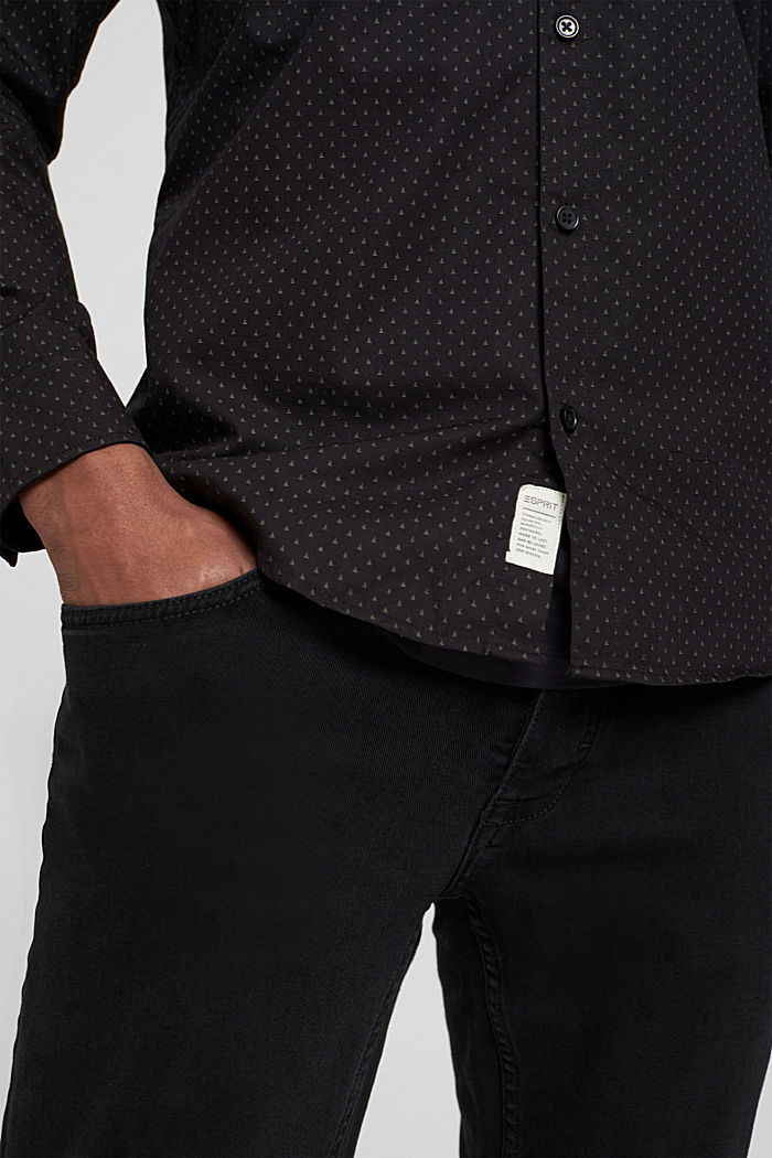 Chemise à motif en coton, BLACK, detail image number 2