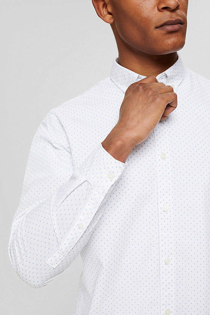 Chemise à motif en coton, WHITE, detail image number 2