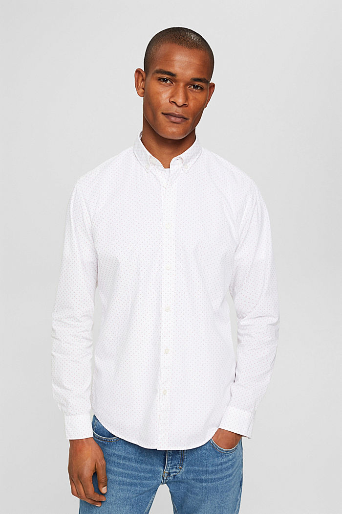 Chemise à motif en coton, NEW WHITE, overview