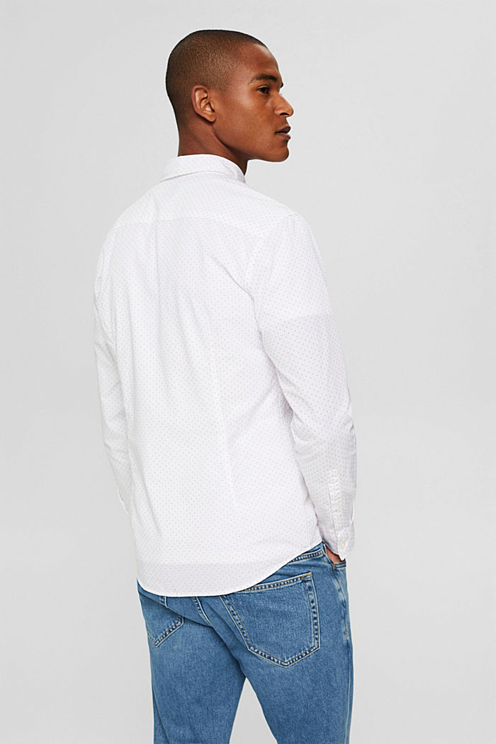 Gemustertes Hemd aus Baumwolle, NEW WHITE, detail image number 3