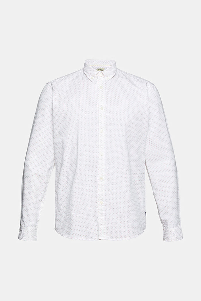 Gemustertes Hemd aus Baumwolle, NEW WHITE, detail image number 6