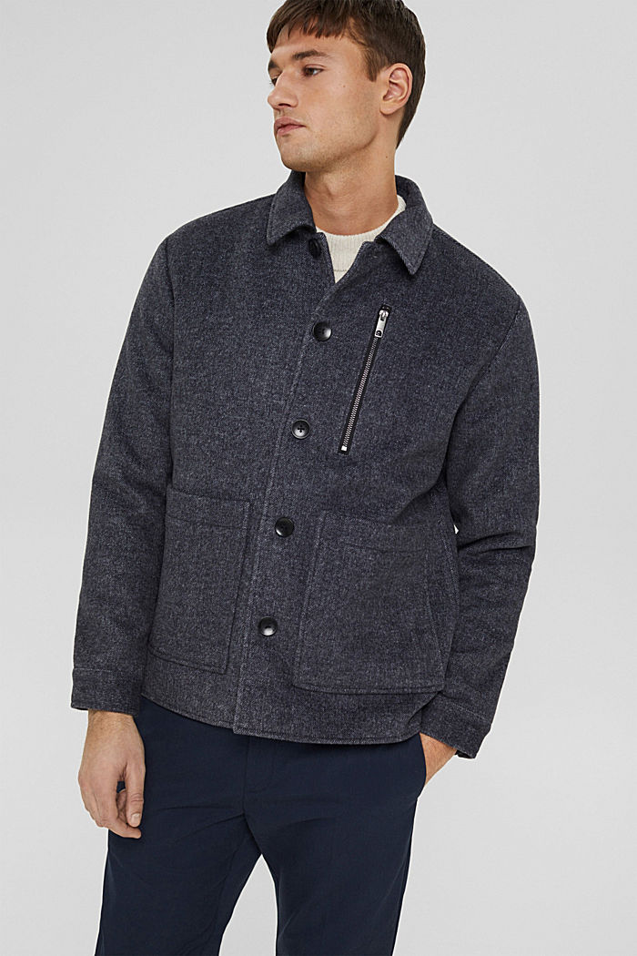 Melange wool blend jacket