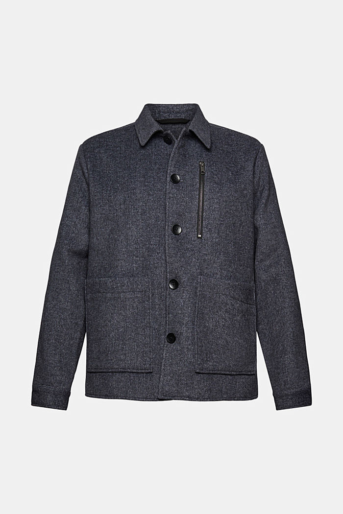 Melange wool blend jacket