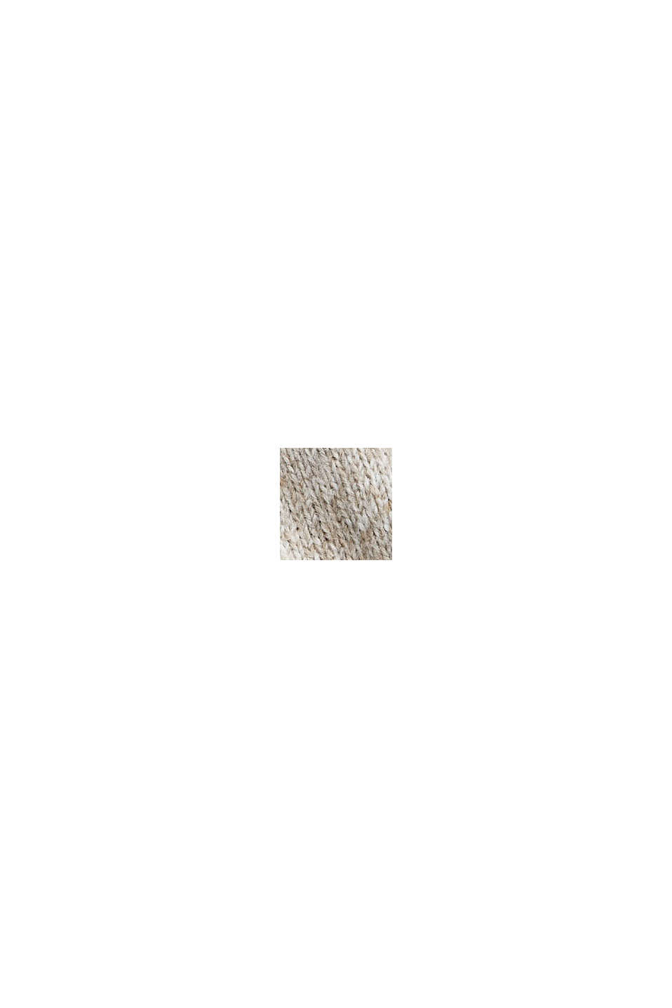 Gerecycled: trui van een wolmix met opstaande kraag, OFF WHITE, swatch