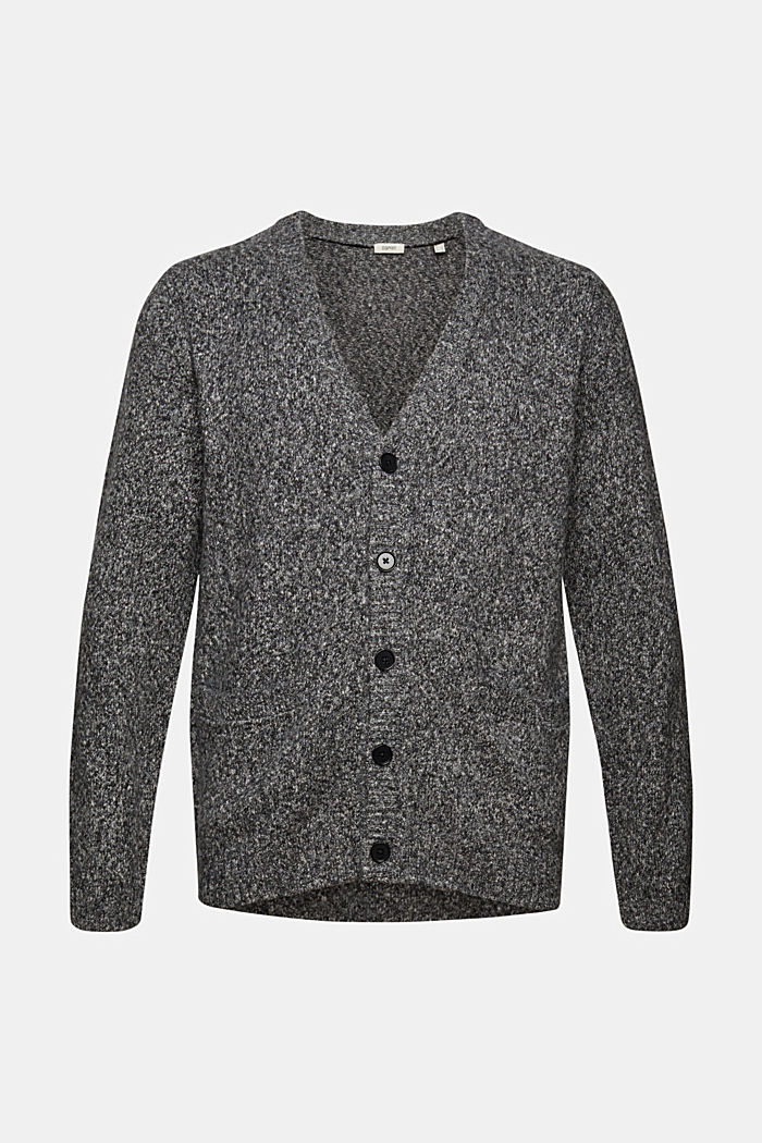Made of recycled yarn: wool blend knit cardigan