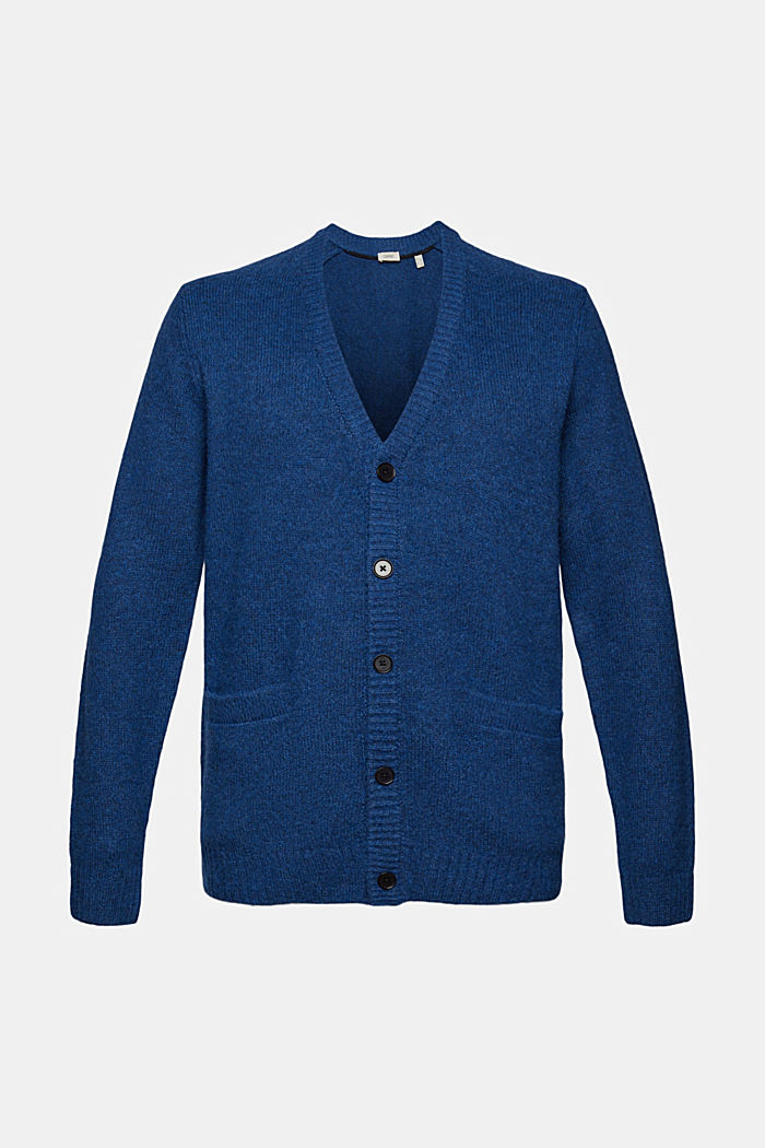 Gerecycled: gebreid vest met wol, NEW DARK BLUE, detail image number 5