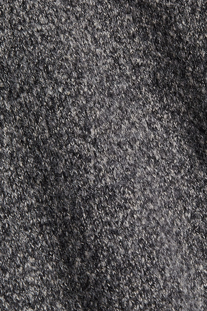 En matière recyclée : le sweat à capuche en maille à teneur en laine, DARK GREY, detail image number 4