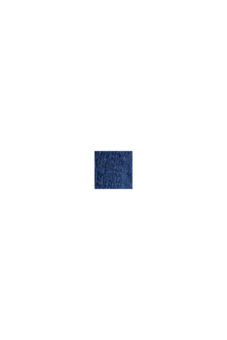 Återvunnet material: Stickad huvjacka med ull, NEW DARK BLUE, swatch
