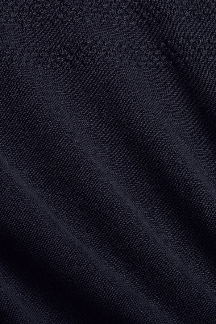 Jersey con diseño de punto texturizado, algodón ecológico, NAVY, detail image number 4
