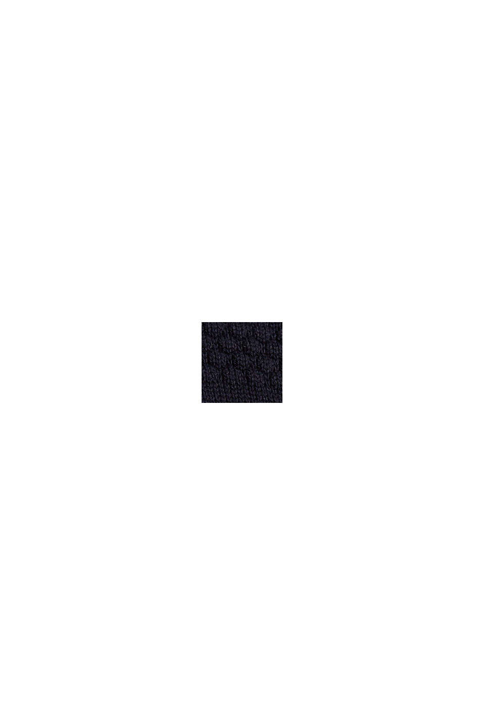 Jersey con cuello de cremallera y diseño de punto texturizado, algodón ecológico, NAVY, swatch