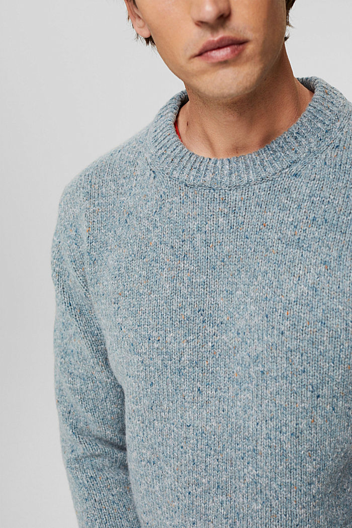 Sweter z mieszanki wełnianej z alpaką, LIGHT BLUE, detail image number 2