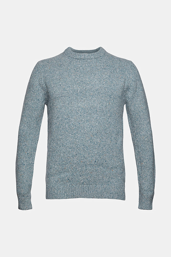 Sweter z mieszanki wełnianej z alpaką, LIGHT BLUE, overview