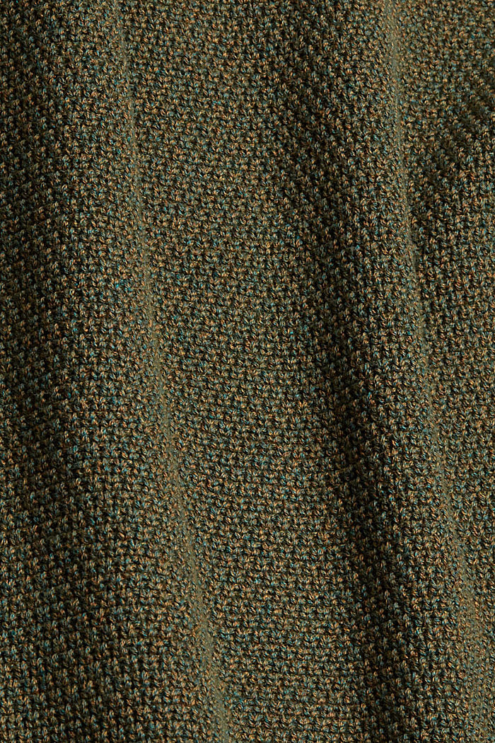Gebreide trui van biologisch katoen, KHAKI GREEN, detail image number 4