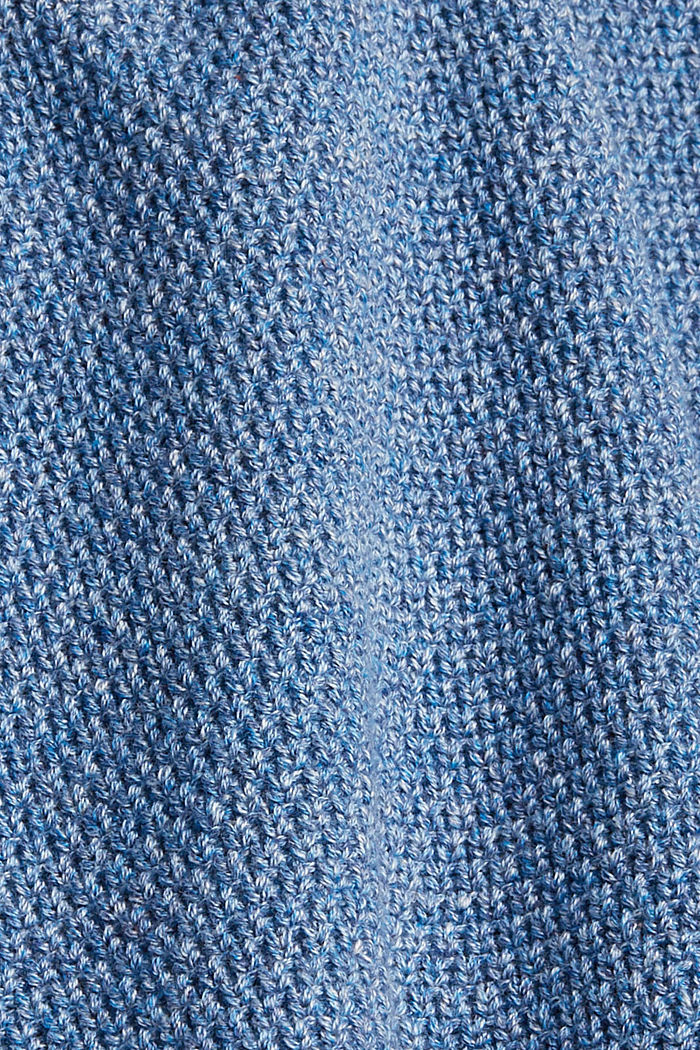 Gebreide trui van biologisch katoen, BLUE, detail image number 4