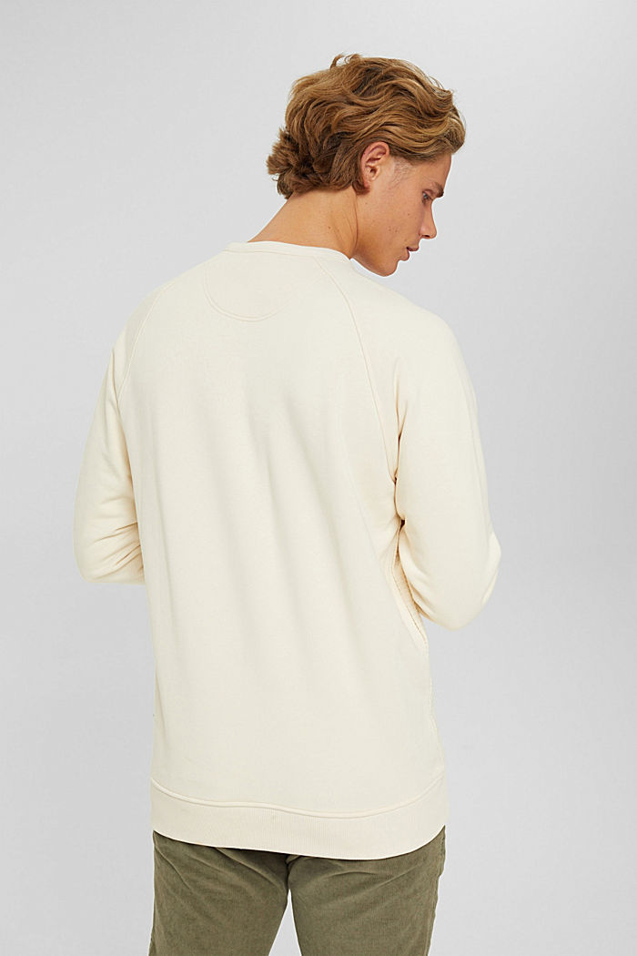 Gerecycled: sweater van een mix van biologisch katoen, OFF WHITE, detail image number 3