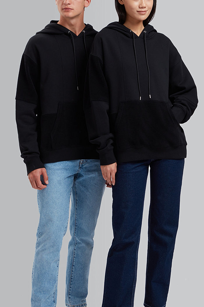 Unisex sweatshirt in a patchwork look, BLACK, detail-asia image number 0