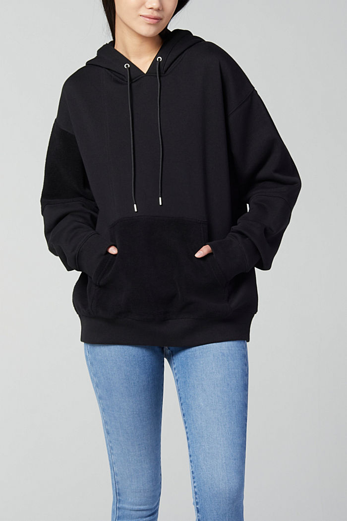 Unisex sweatshirt in a patchwork look, BLACK, detail-asia image number 2