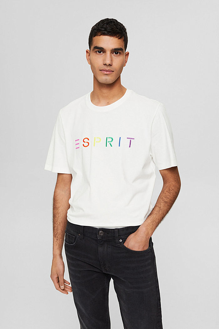 T-shirt en jersey animé d´un logo brodé