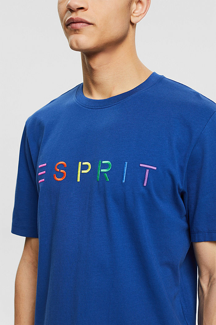 T-shirt en jersey animé d´un logo brodé, BRIGHT BLUE, detail image number 1