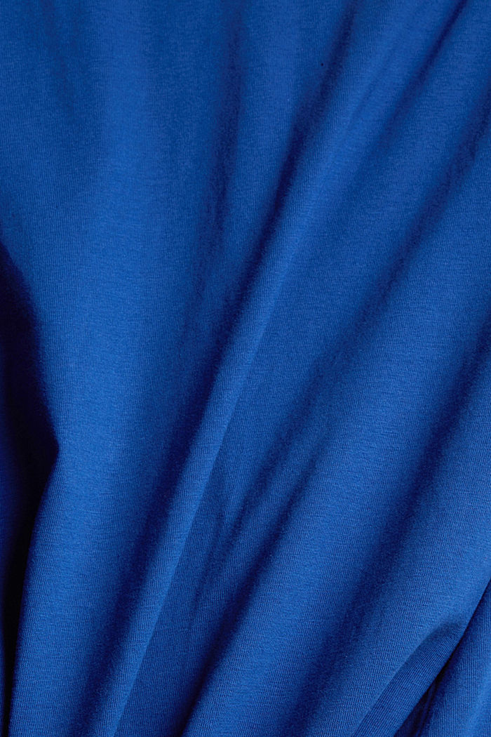 Jersey T-shirt met logoborduursel, BRIGHT BLUE, detail image number 4