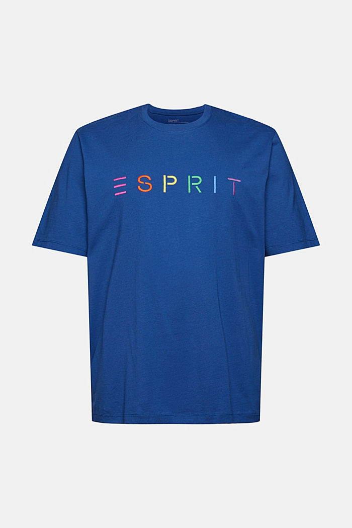 Jersey T-shirt met logoborduursel, BRIGHT BLUE, detail image number 5