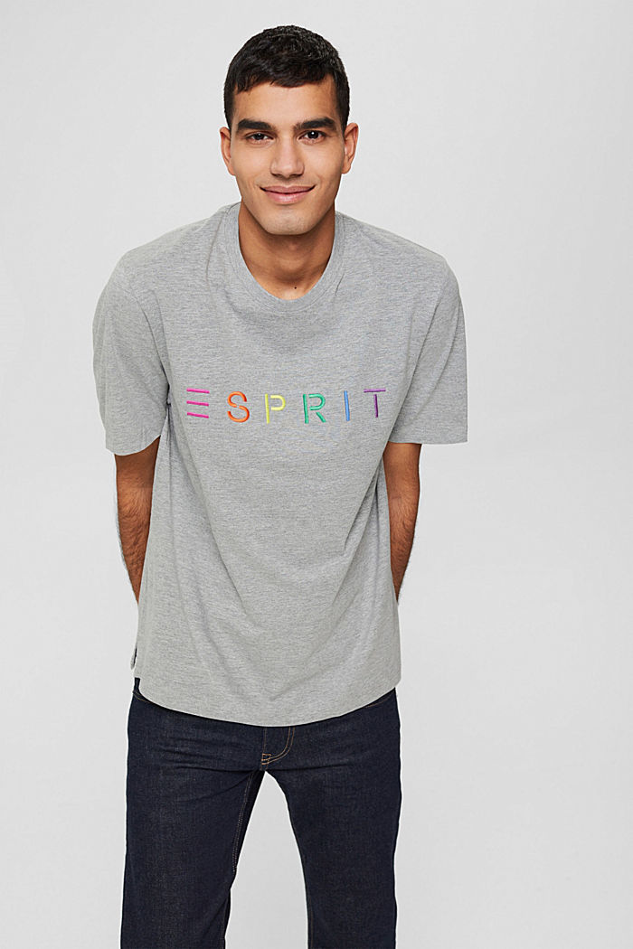 T-shirt in jersey con logo, LENZING™ ECOVERO™