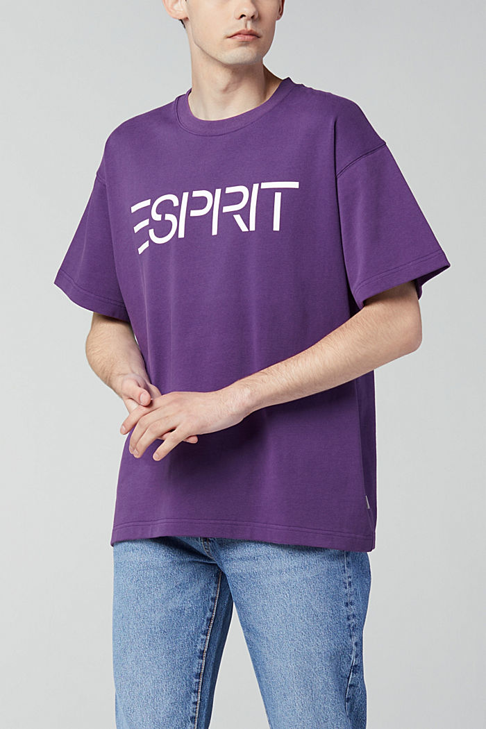 Unisex T-shirt with a logo print, LILAC, detail-asia image number 2