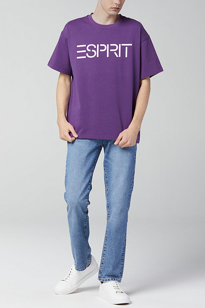 Unisex T-shirt with a logo print, LILAC, detail-asia image number 3