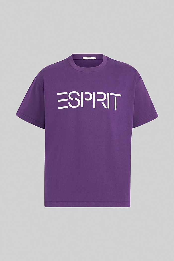 Unisex T-shirt with a logo print, LILAC, detail-asia image number 6