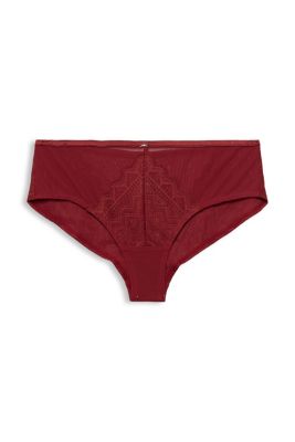 ESPRIT En matière recyclée : shorty brésilien à dentelle