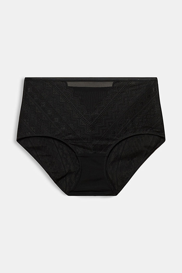 Made of recycled material: high-waisted briefs with lace