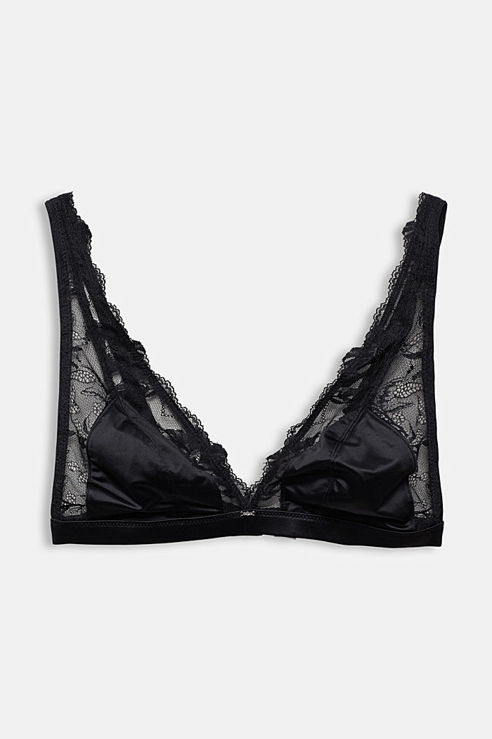 Non-wired soft bra with lace