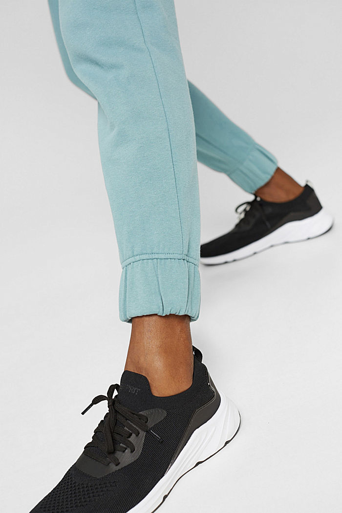 Tracksuit bottoms made of blended organic cotton, DARK TURQUOISE, detail image number 6