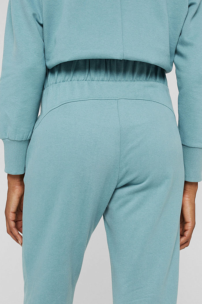 Tracksuit bottoms made of blended organic cotton, DARK TURQUOISE, detail image number 5