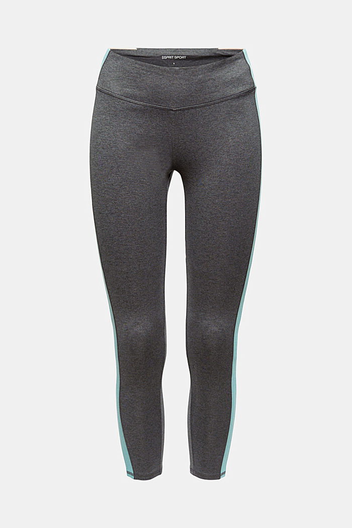 Recycelt: Active-Leggings mit E-Dry, ANTHRACITE, overview