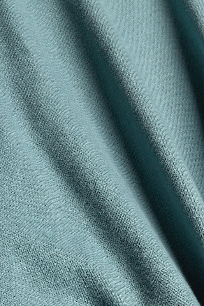 Sweat à capuche molletonné en coton biologique mélangé, DARK TURQUOISE, detail image number 4