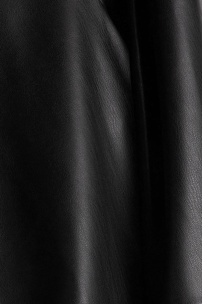 Veganistisch: cropped broek van imitatieleer, BLACK, detail image number 4