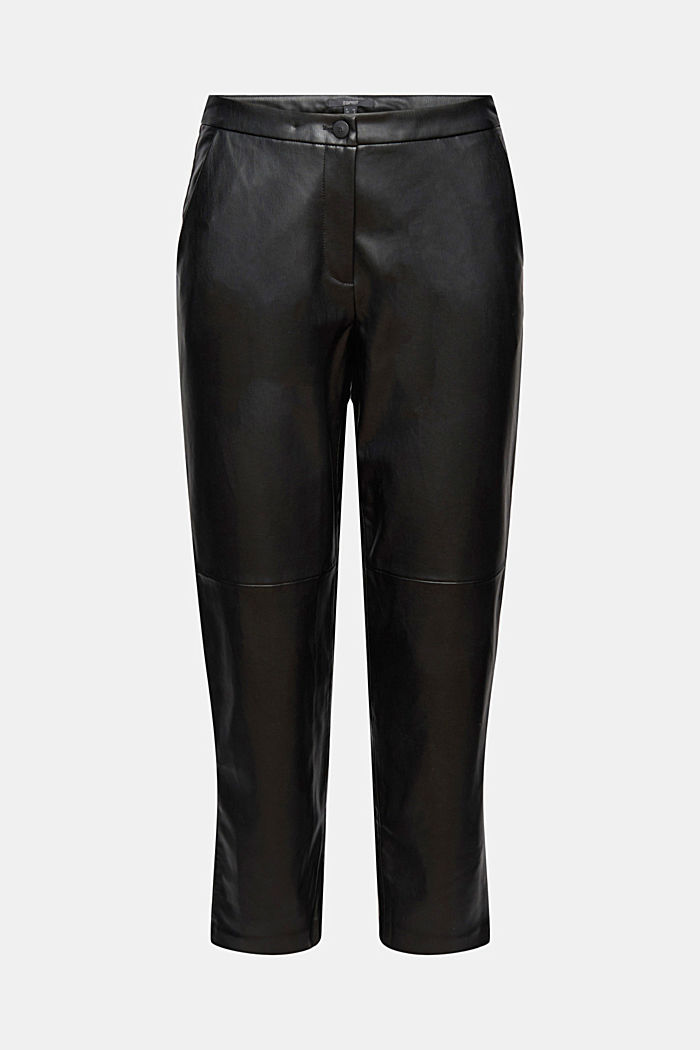 Vegan: Cropped trousers in faux leather