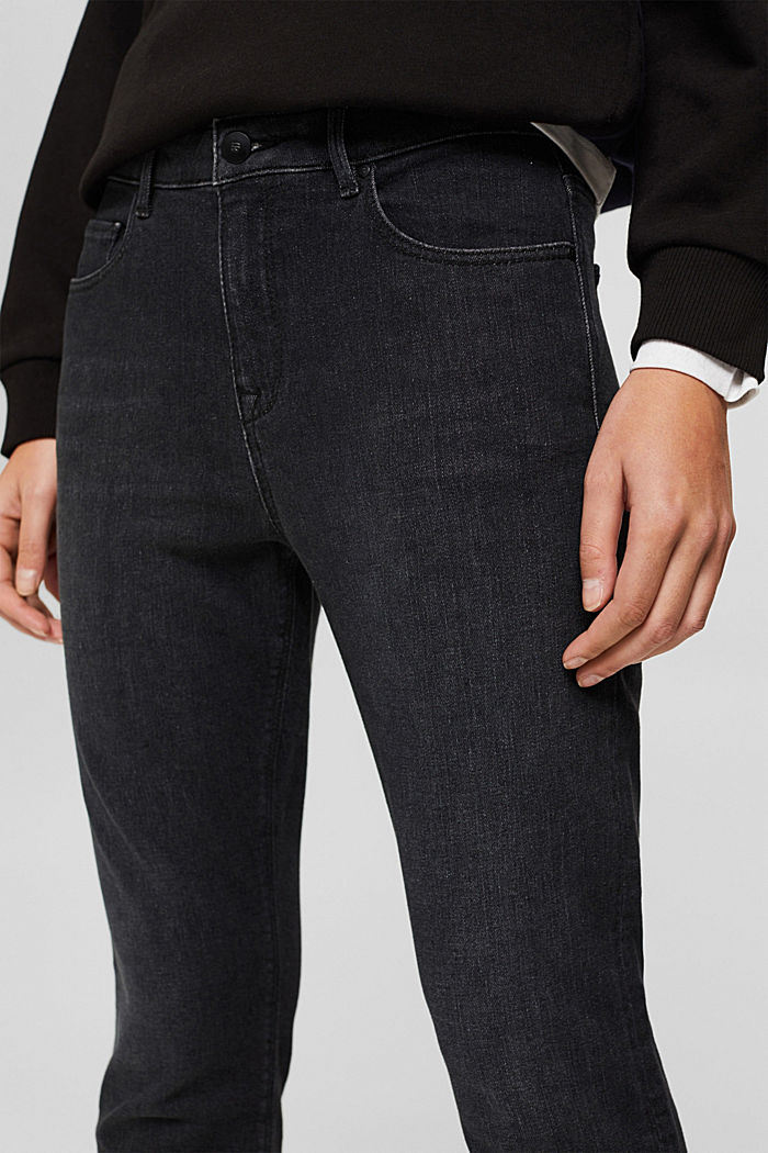Jeans met brede zoomomslag, biologisch katoen, GREY DARK WASHED, detail image number 2