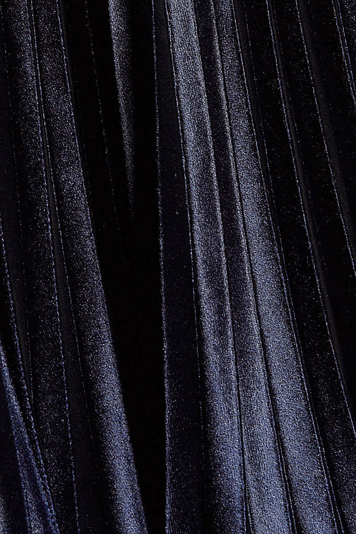 Jupe plissée d’aspect velours, NAVY, detail image number 4