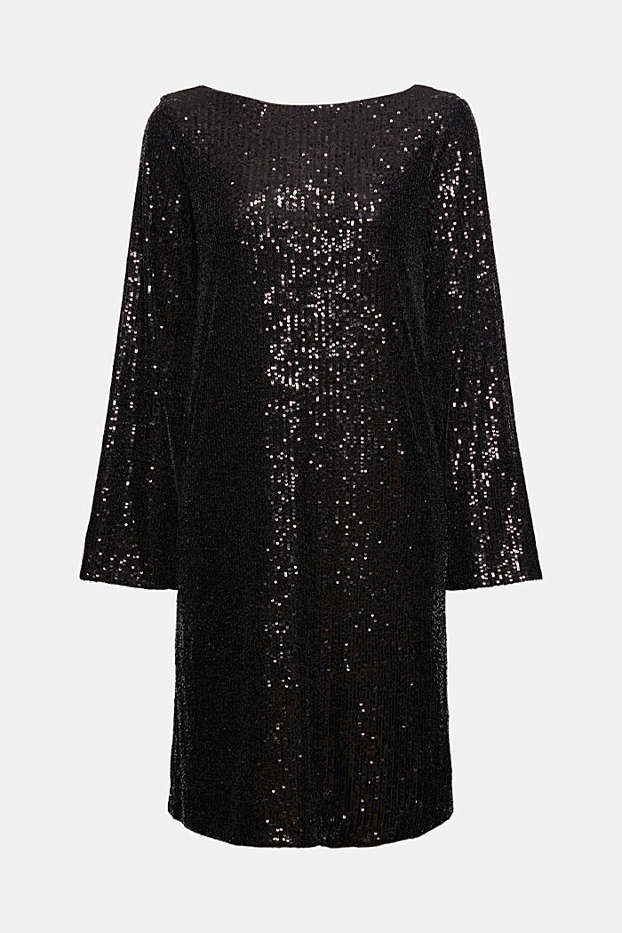 Sequinned dress with a striking back neckline